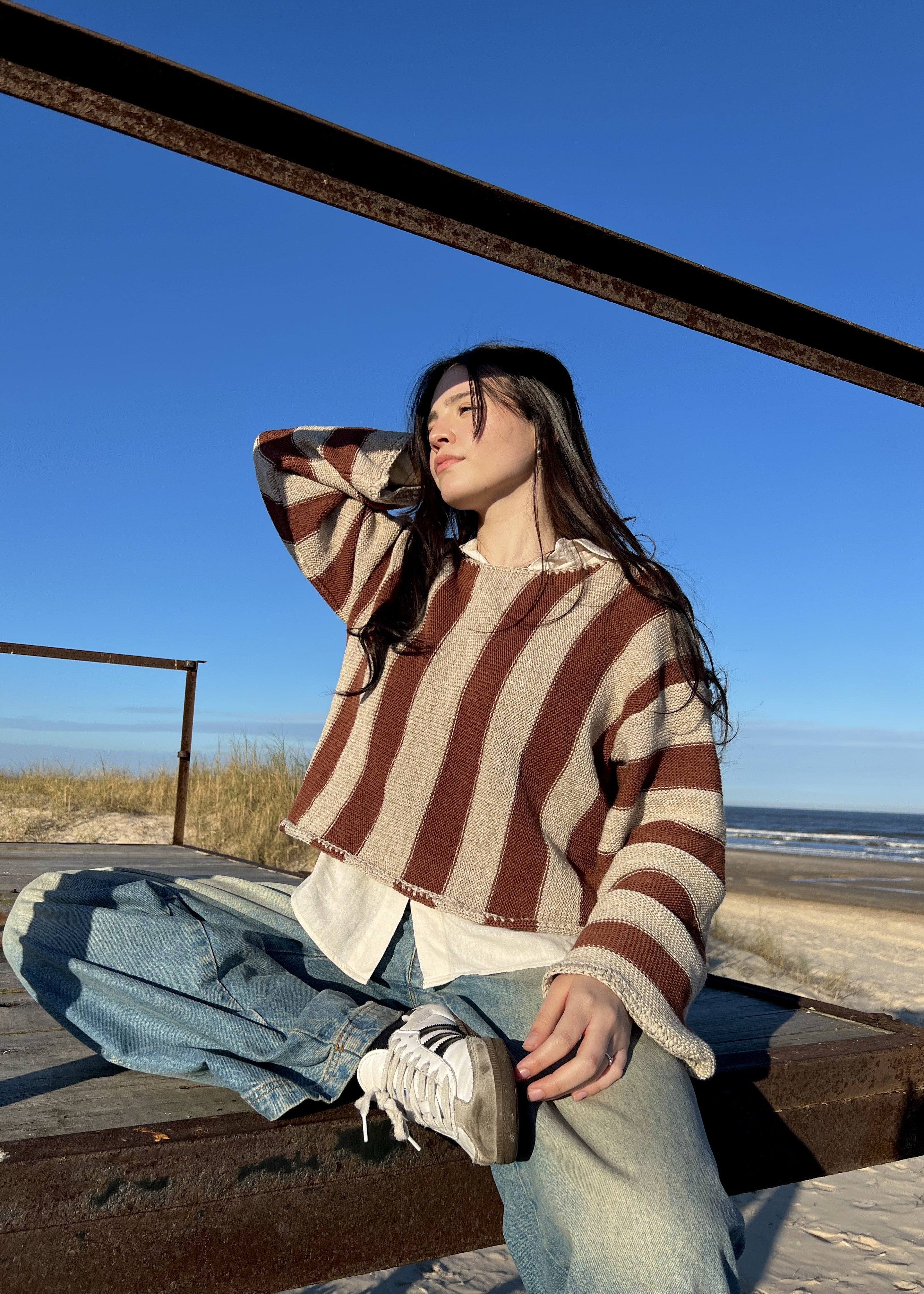 Sweater Versa Marrón con beige