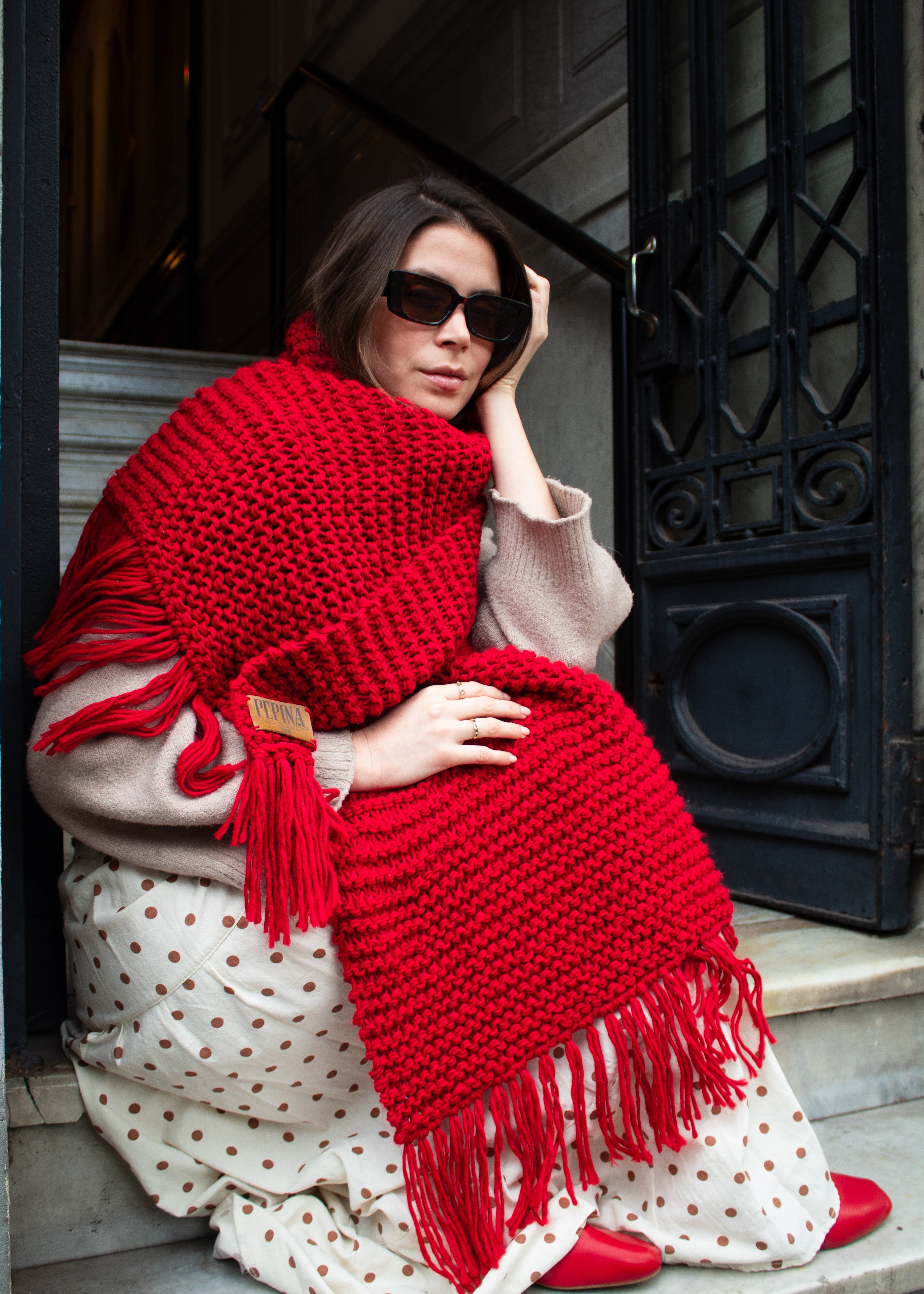 Bufandon Emma Rojo